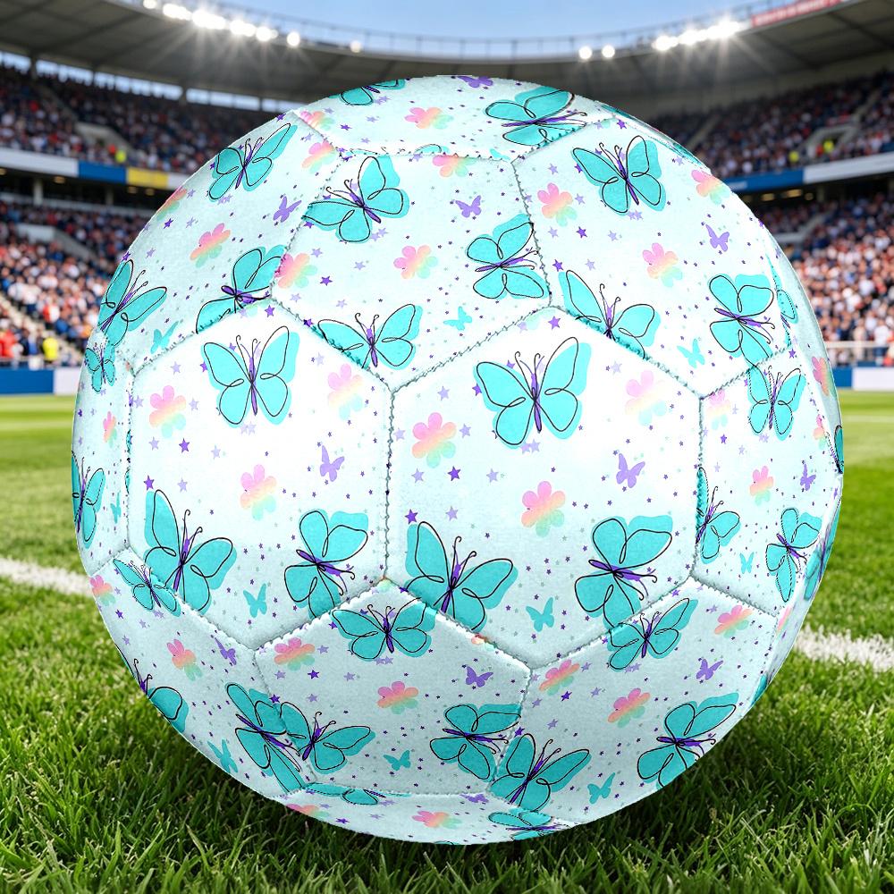 1PC Butterflies Stars Fantasy Soccer Ball Size 5 Football Machine Sewn Indoor/Outdoor Universal Football Gift W13