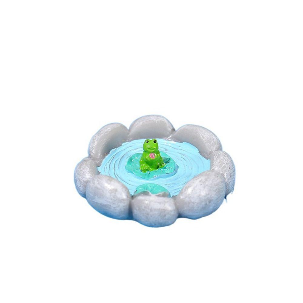 Simulation Lotus Pond Lotus Pond Miniatures Cute Resin Craft Cartoon DIY Outdoor Courtyard Garden Home Decor Small Creative