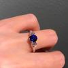 Niche Exquisite Sapphire & Zirconia Adjustable Ring for Women - Elegant, Versatile, Sweet Gift