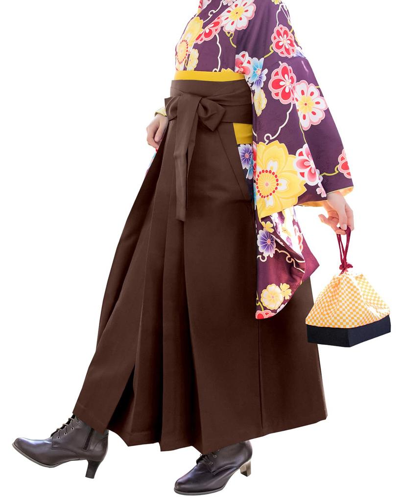 Hakama Plain Single Item Dark Brown L [Kyoetsu] Women's