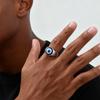 Hip Hop Evil Eye Ring for Men,Stainless Steel Blue Devil's Eye Signet Ring,Punk Eyeball Jewelry Gift