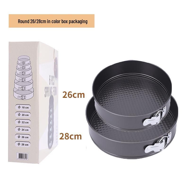 Cross-Border Cake Mold: Round/Square, Non-Stick, High Temp Resistant, Easy Clean, Removable Bottom, Secure Buckle
