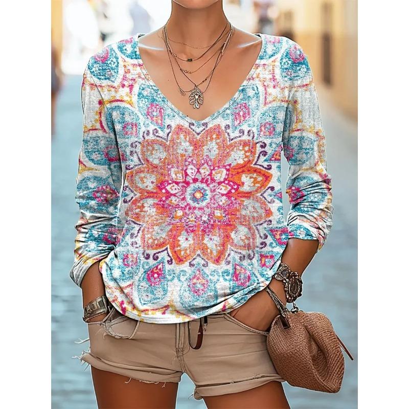 JPNTKY Women's Fashion Casual Long Sleeve V Neck Blouses & Shirts