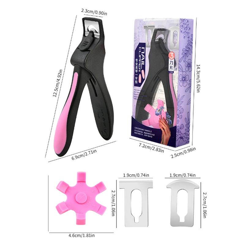 U-Shaped French False Nail Scissors Nail Clipper Adjustable Nail Tip Cutter Trimmer Manicure With Sizer Precise Cutting