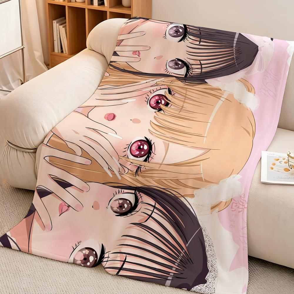 Anime M-My Dress Up Darling Throw High-Density Short Plush Blanket Soft Skin-Friendly for Sofa Nap Air-Conditioned Room