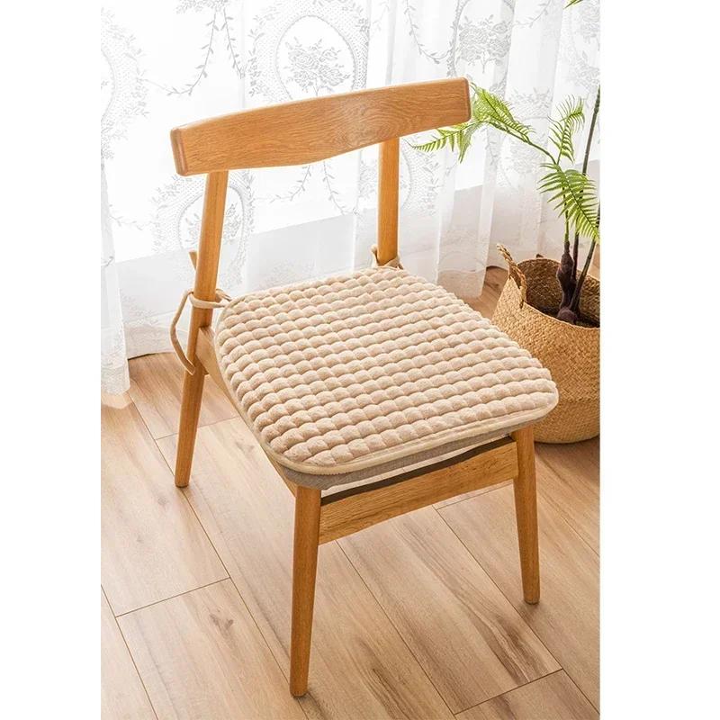 Winter-thicker Square Chair Cushion Seat Pad With Tie Cotton Seat Cushion Filling Dining Chair Cushion Non-Slip Dinning ChairPad