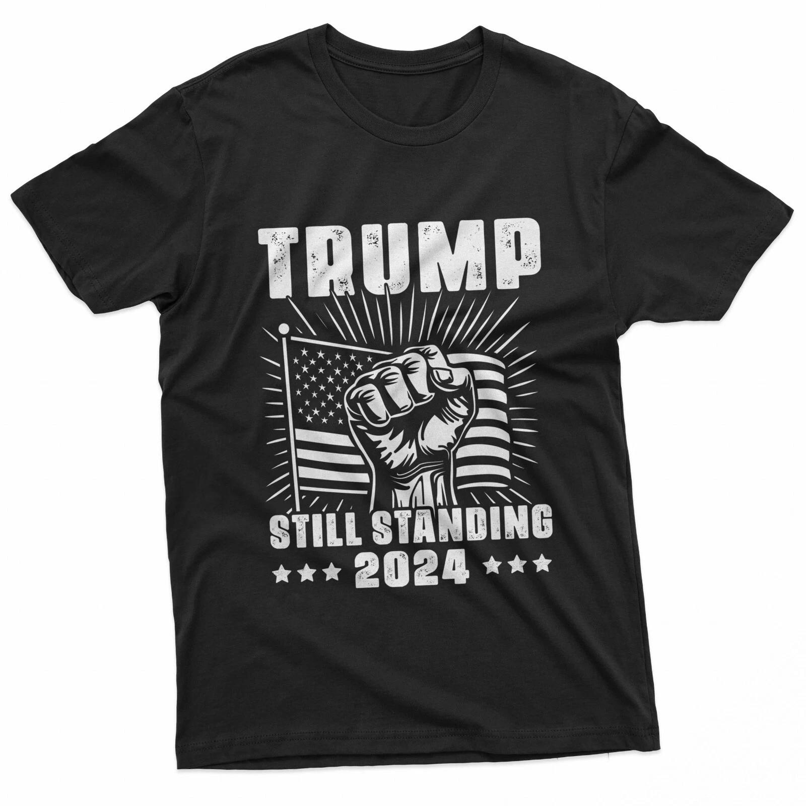 Trump 2024 Still Standing American Flag Donald Trump 2024 T-Shirt M