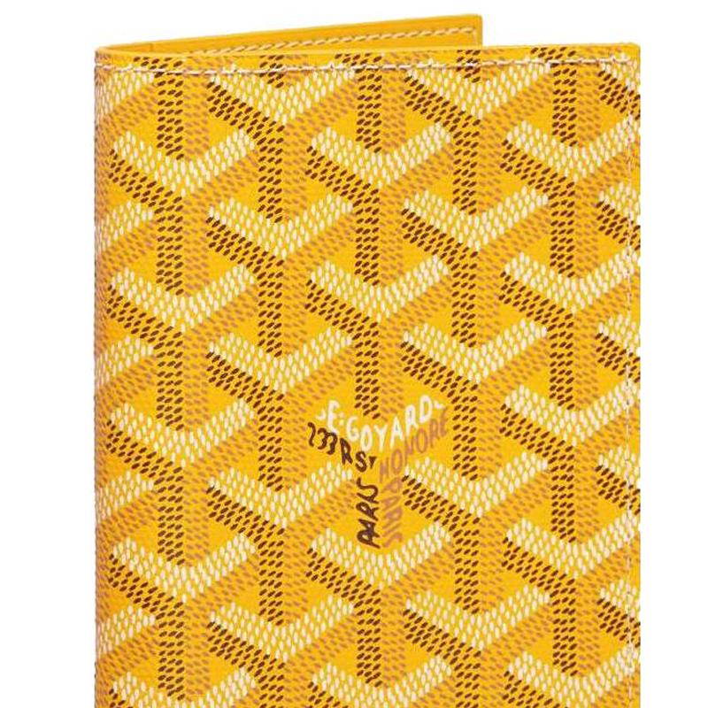 Goyard Grenelle Y Monogram Print Flap Wallet Passport Holder Small Unisex Wallets Yellow GRENELPMLTY-08CL08X