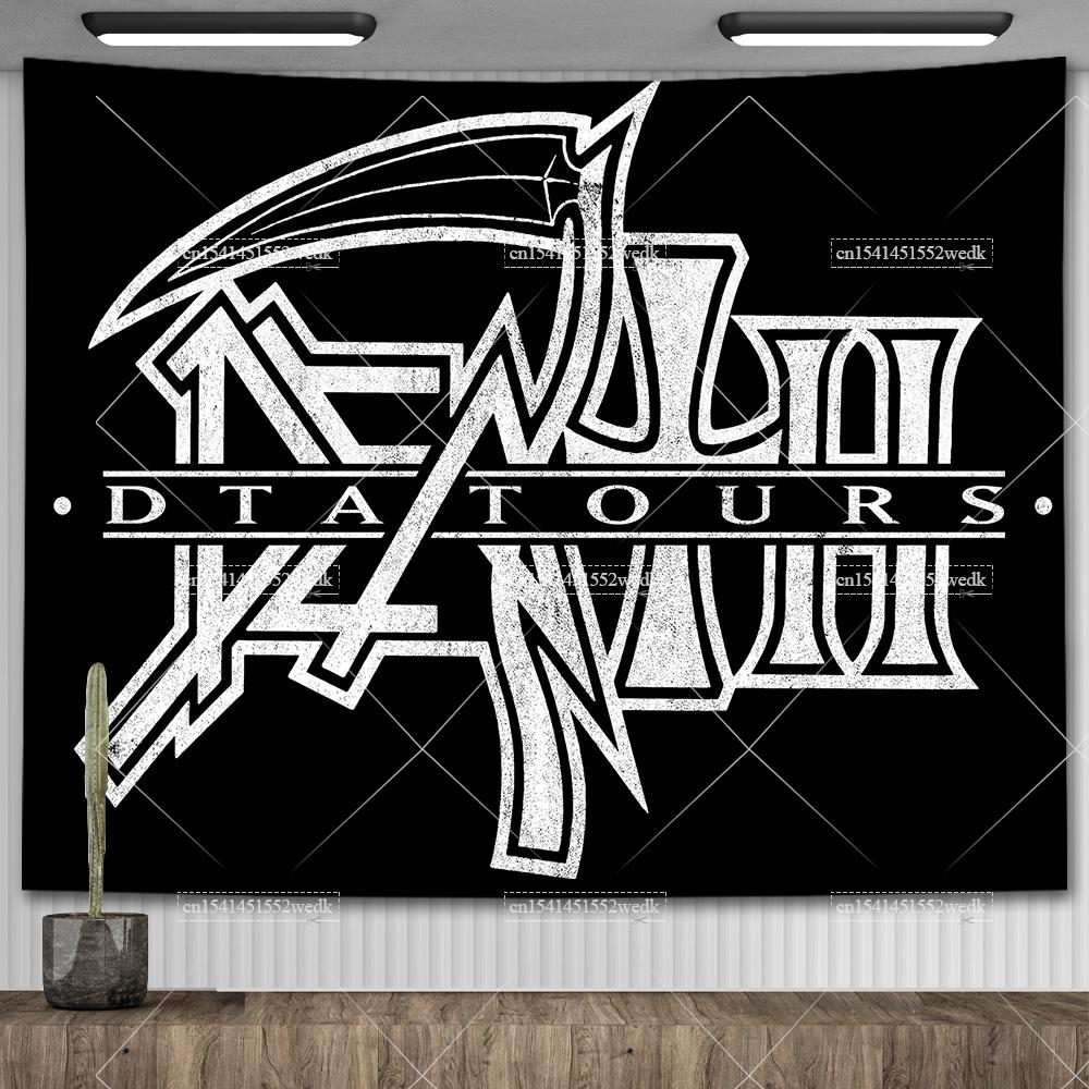 Angles Old Deaths Mental Rock Band Polyester  Tapestry Printed Home And Garden Flags Hippie Tapestries For Bedroom Decoration