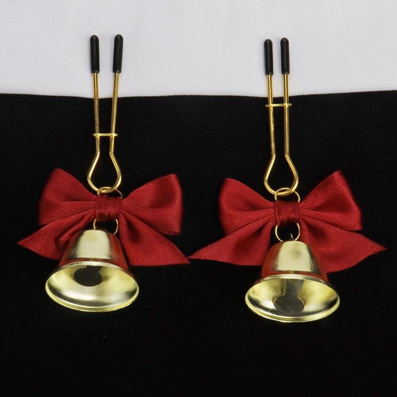 1Pairs Sexy Bow Adjustable Nipple Clamp Breast Small Bell Adult Teasing Sex Toys For Couples