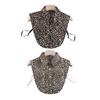 Fake Collar Leopard Print Detachable Lapel Collar Women Lightweight Breathable Half Shirt Collar Dresses Blouses Accessory