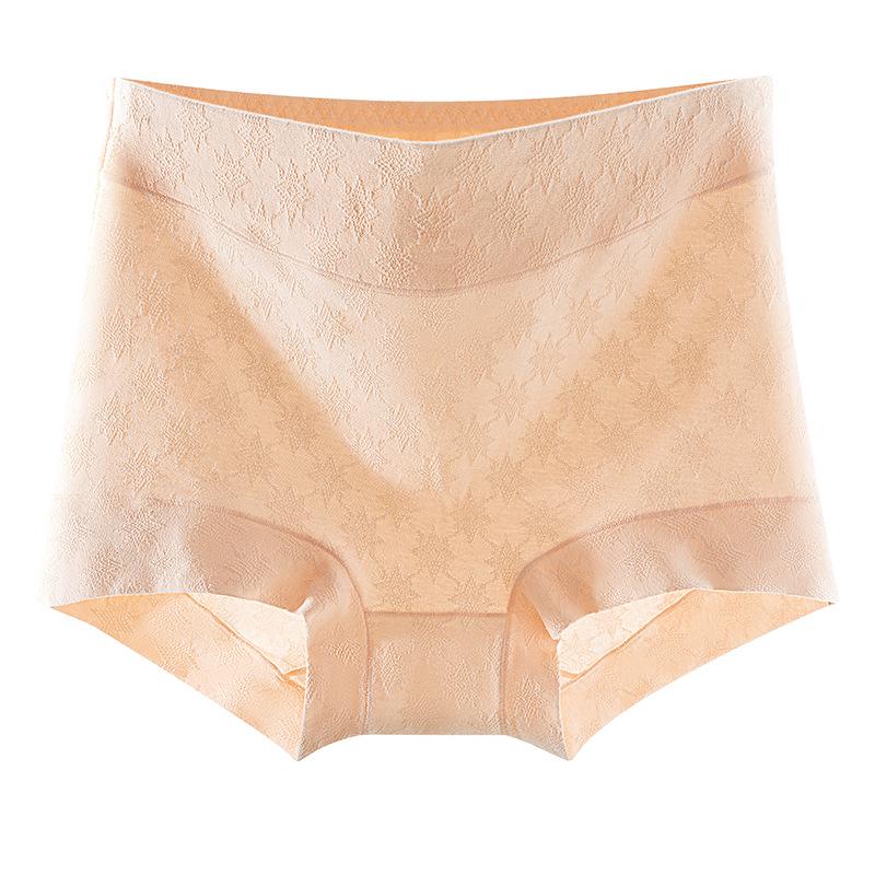 A-Class Women's Plus Size Seamless Mid-High Waist Pure Cotton Antibacterial Boxer Briefs with Butt Lifting