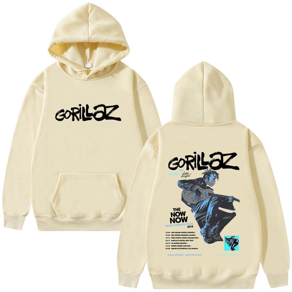 Rock Band Gorillaz The Now Album Graphic Hoodie Men Women Clothing Fashion Oversized Sweatshirt Male Vintage Hoodies