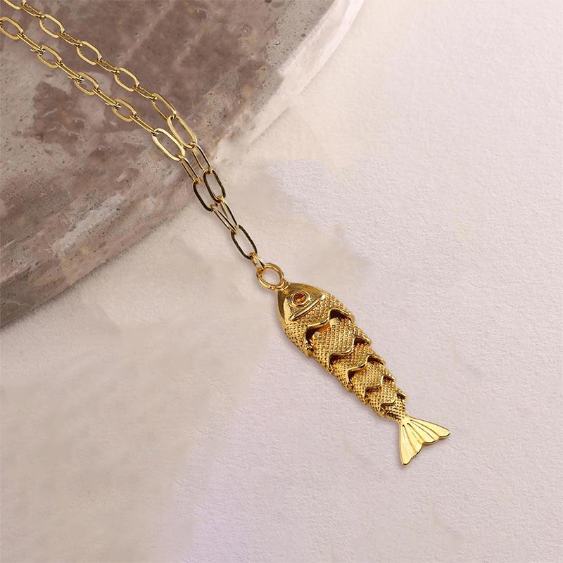 

Модний Персоналізований Кулон-Підвіска Риба Кої Для Жінок Дівчат Ретро Універсальний Золотистий Рибальський Намисто Біжутерія Аксесуари Подарунок
