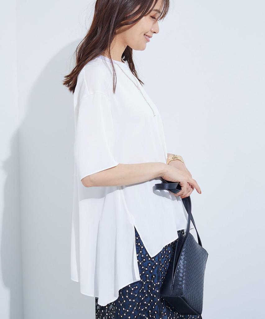 INDIVI Cut and Sewn Design Blouse 12713603 Black Size 38 [Backless] T-Shirt Women's (019) (M)