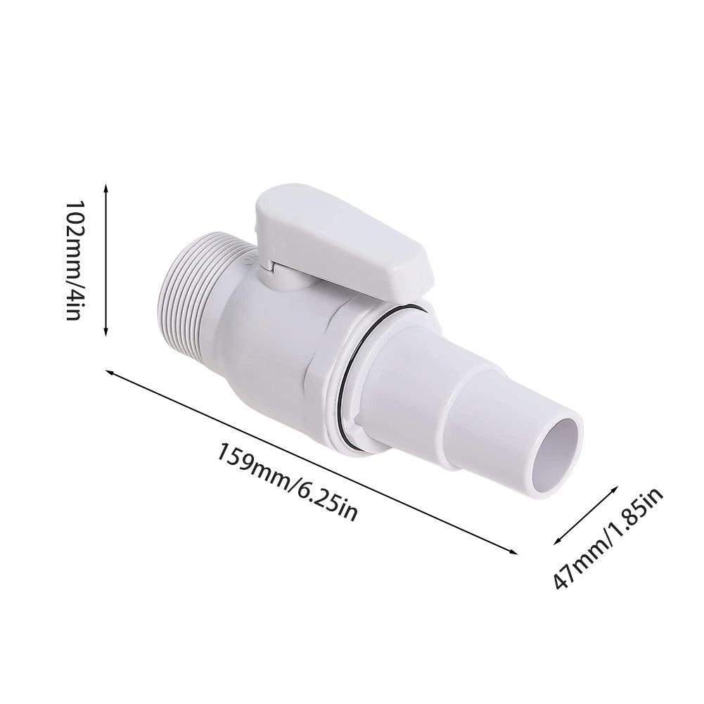 2-Way Ball Valve Water Flow Regulation Pool Valve Maximum 50 PSI Pressure Rating Pool Filter Stop Connector for Swimming Pools