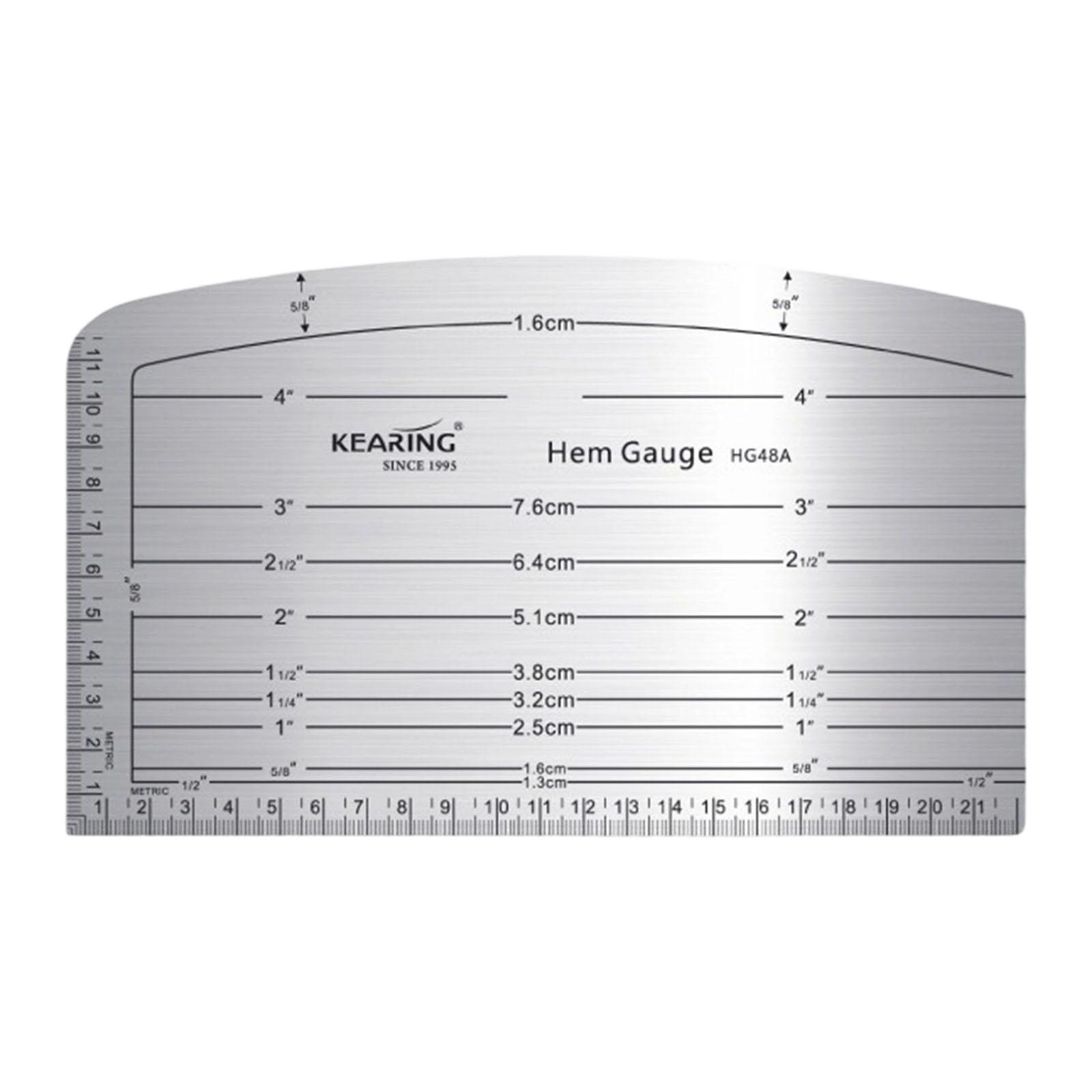 

Hem Gauge Supplies Handcraft Portable Aluminum Alloy Cloth Cutting Template for Beginner Women Drawing Printing Enthusiast