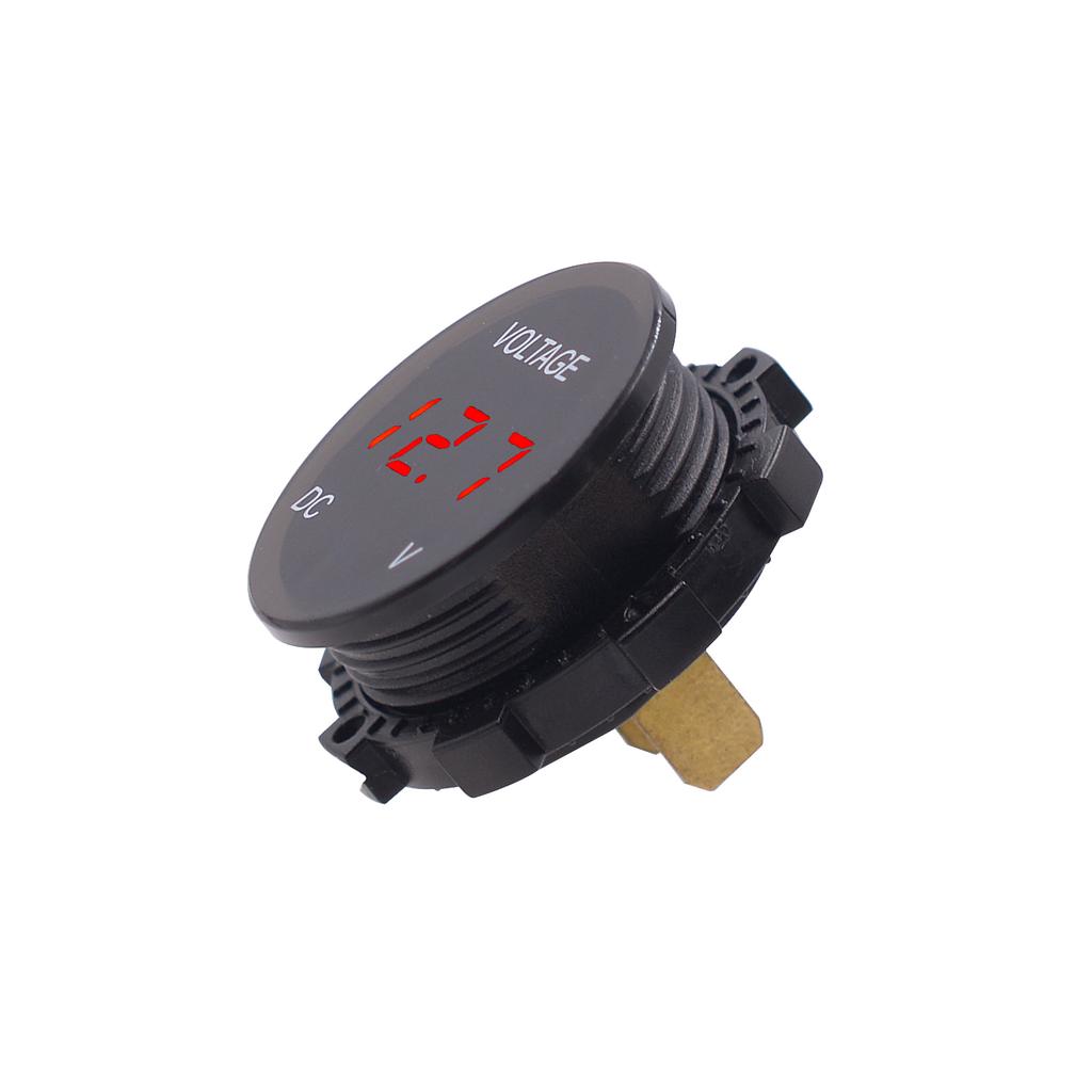 Automotive Digital Display Modified Voltmeter, Motorcycle Mounted, Waterproof LED Lens Display Instrument