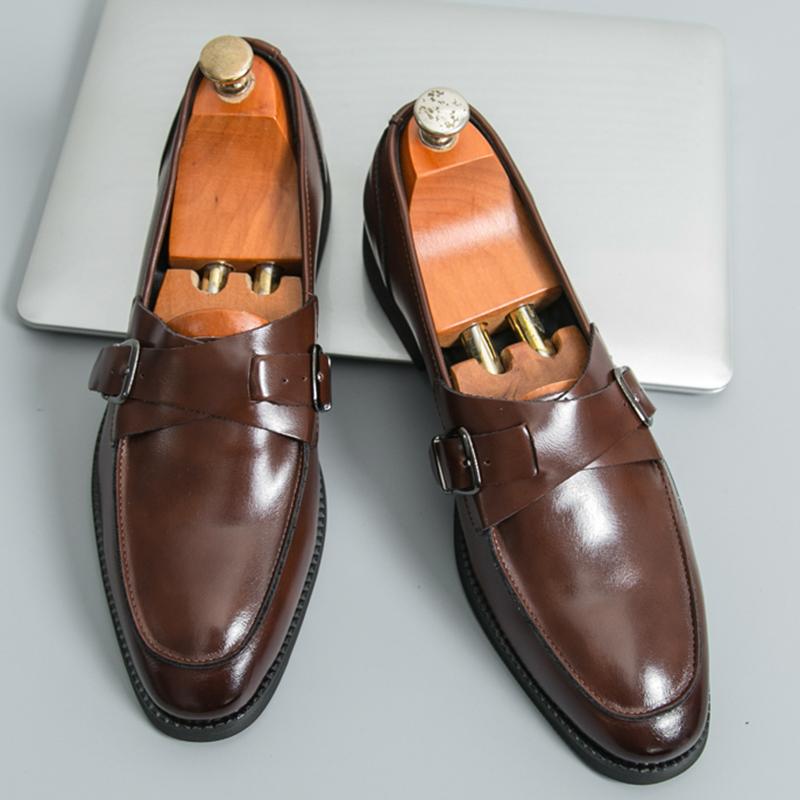 

Дизайнерские туфли джентльмена из лакированной кожи для мужчин, роскошные британские лоферы с ремешком-монком, свадебная обувь для выпускного вечера, zapatos hombre 38