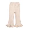 Korean Girls' Slim Fit Bell Bottom Knit Pants - Stylish Casual Kids' Outerwear