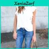Elegant Ladies Summer Lotus Lace Short Sleeve Casual Shirt Tops Blouse T-shirt