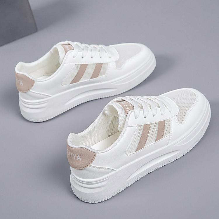 Women's Shoes White Shoes Lace Up Leather Women Sneakers Spring Summer Breathable Casual Shoes High Quality Flat Vulcanized Shoe