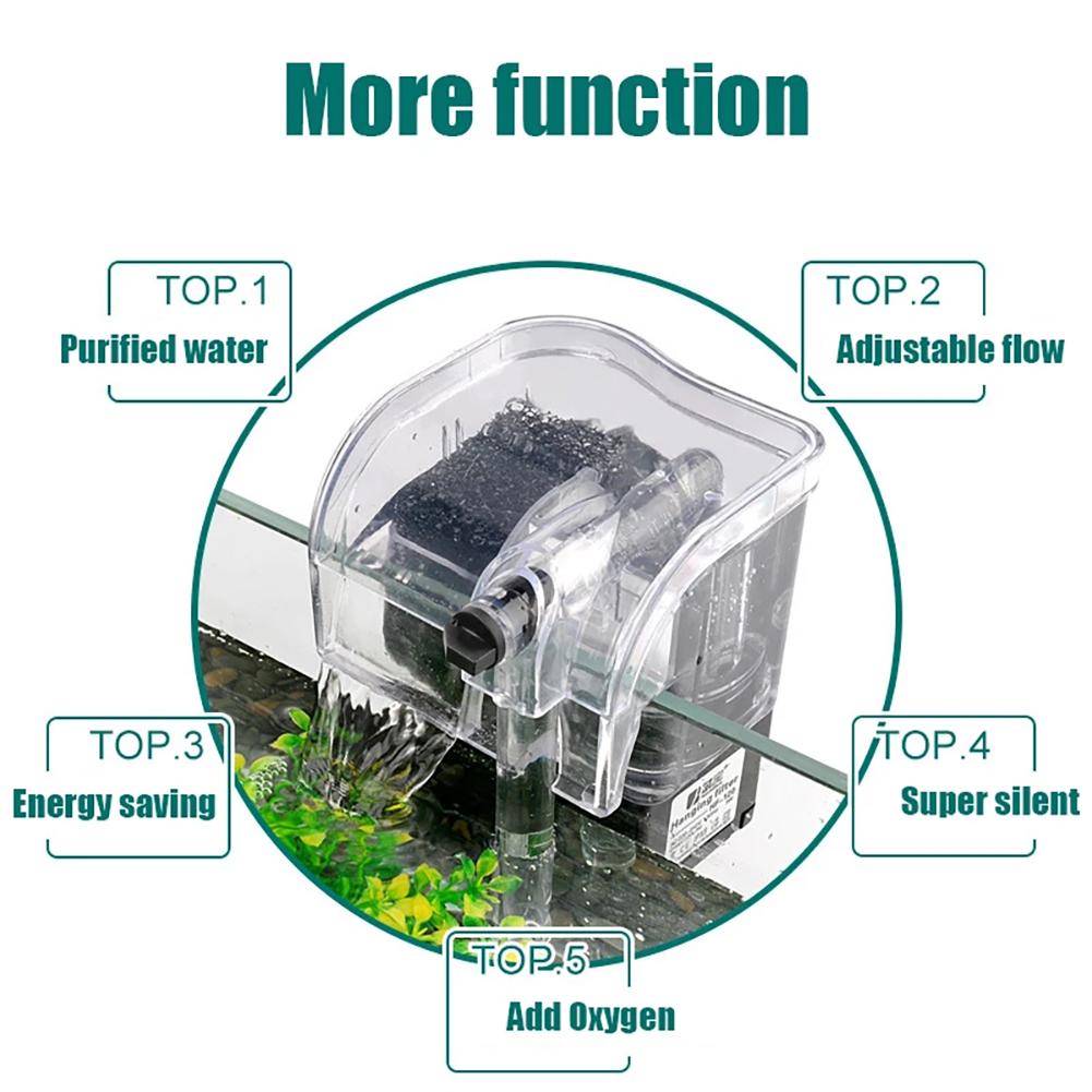 3-in-1 Aquarium Wasserfilter Wasserfall Externer Sauerstoffpumpen Filter Ausrüstung Für Aquarium Fischbecken
