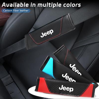 2pcs Car Seatbelt Cover Adjustable Safety Belt Shoulder Protector Pad For Grand Cherokee Wrangler Renegade JK Compass Valve