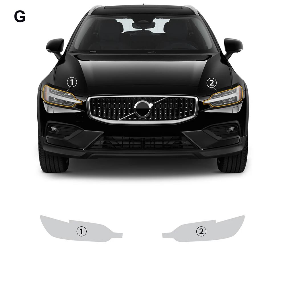 Pre-Cut Clear Paint Protection Film TPU 8.5mil for Volvo V60 2019-2024 Front Headlight PPF One Size