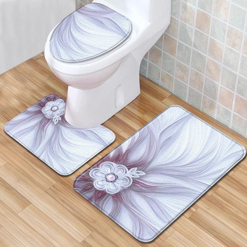 Creative Toilet Three-Piece Floor Mat Bathroom Three-Piece Carpet Doormat
