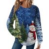 Women's Fashion Long Sleeve Christmas Loose Long Sleeve Round Neck Casual Top