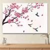 2D Printed Plum Blossom and Swallows Tapestry for Home Decor