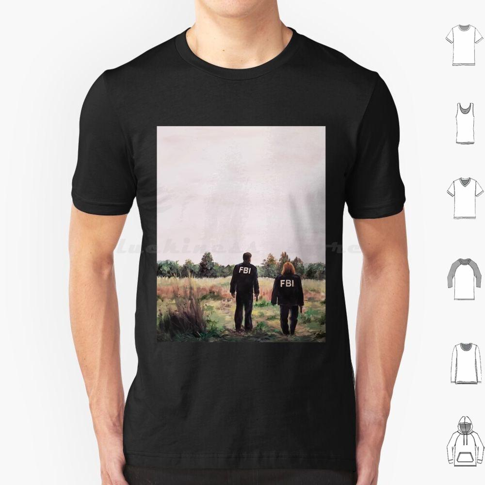 Mulder And Scully In Fbi Jackets In Field The X Files T Shirt Cotton Men Women DIY Print Fox Mulder Dana Scully David Duchovny S