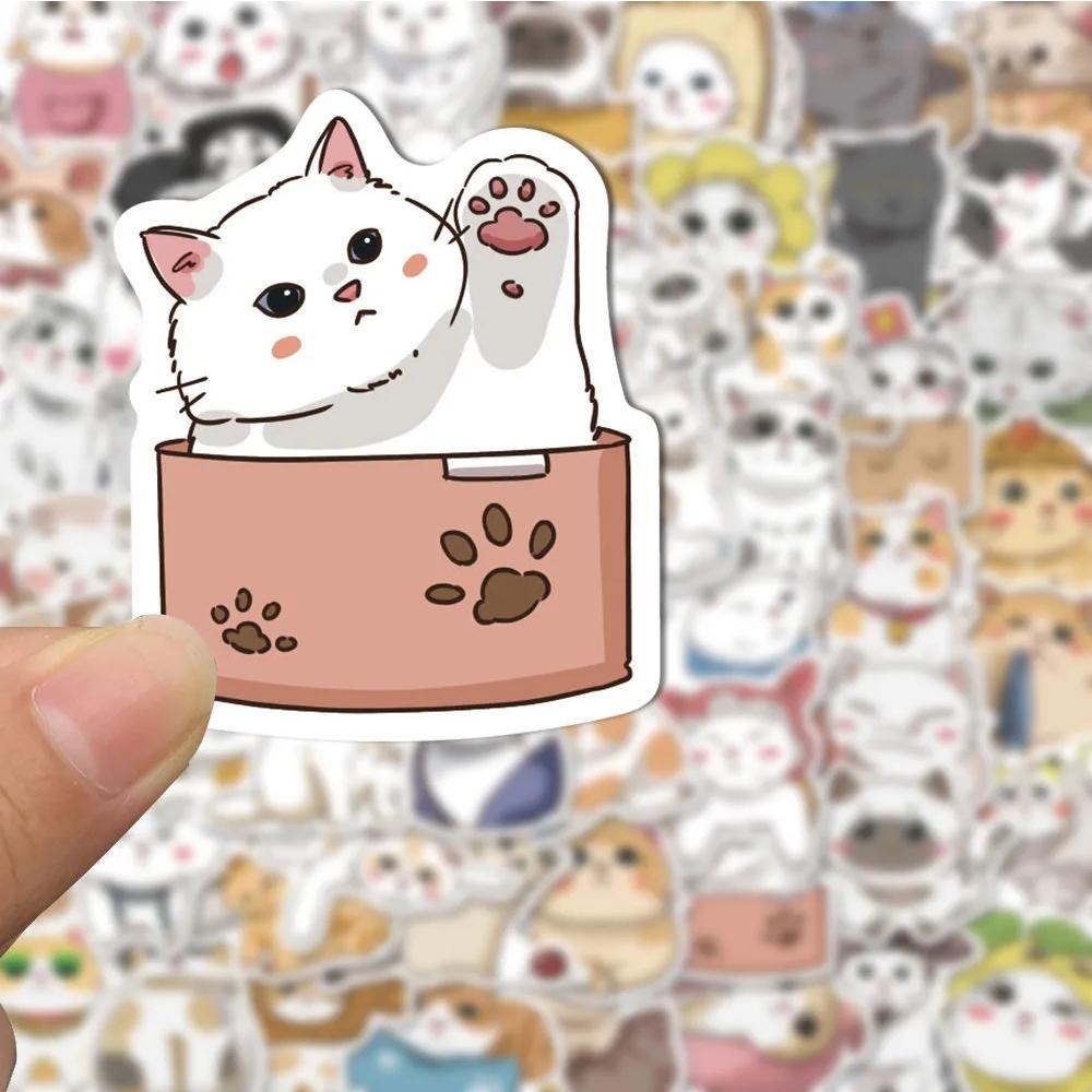 10/30/50pcs Kawaii Cartoon Cat Stickers Funny Graffiti Decals Waterproof DIY Water Bottle Phone Suitcase Cute Kitten Sticker Toy