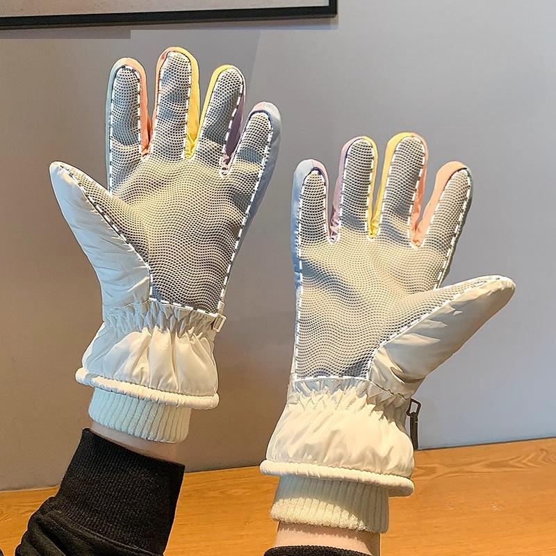 Winter Women's Cycling Gloves for Outdoor Skiing Windproof and Cold Resistant Touch Screen Warm and Plush Thick Electric Bike Insulation Gloves