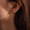 Elegant 18K Gold-Plated Zircon Ear Clips: European-American Style Stainless Steel Earrings