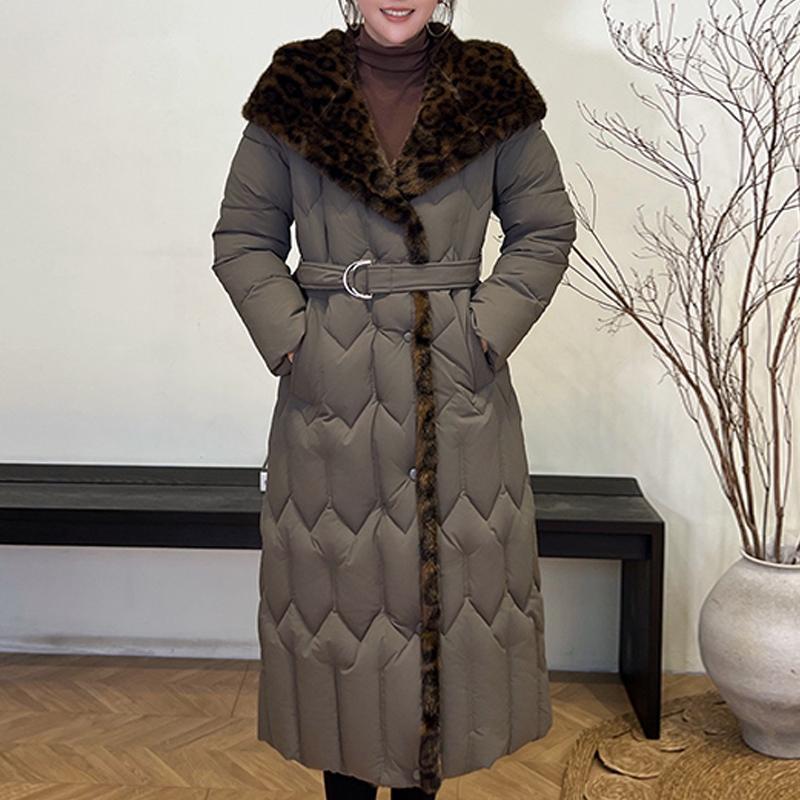 Plus Size L-7XL Fashion Winter Jackets Woman Long Parkas Hooded Faux Fur Collar Loose Thick Warm Overcoat Casual Women's Coats With Belt