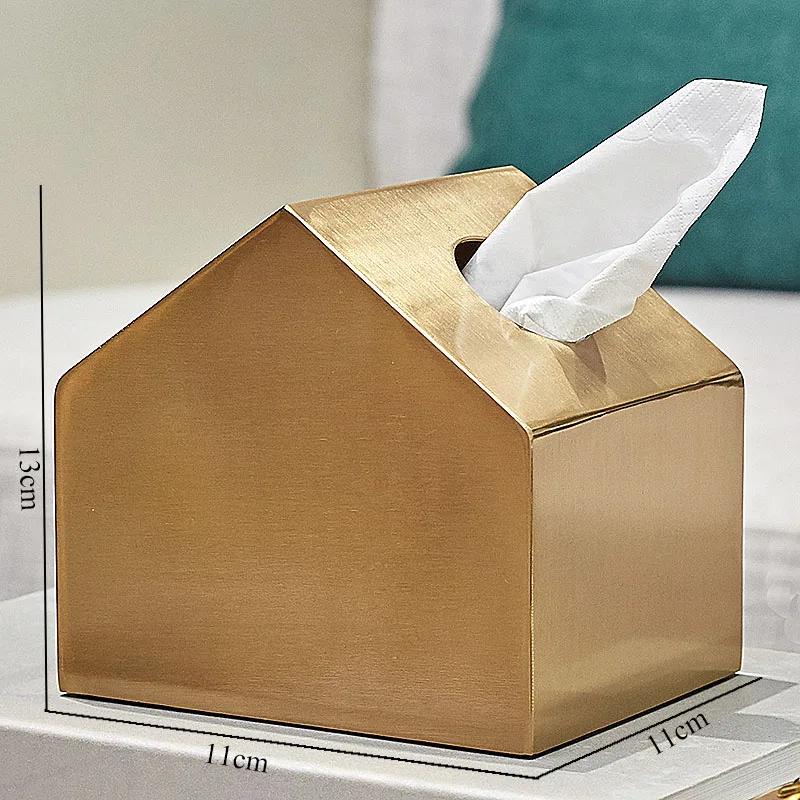 European Living Room Magnetic Paper Napkin Organizer Home Decoration Tissue Box Cover Metal Gilded Bird Decorative Tissue Holder