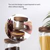 Wooden Lid Airtight Canisters Clear Kitchen Container Multi-Use Tea Storage Holder  Sugar