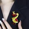Blucome Handmade Arcylic Taking Umbrella Duck Brooches For Women Unisex Duck Animal Party Casual Brooch Safety Pin Kids Jewelry