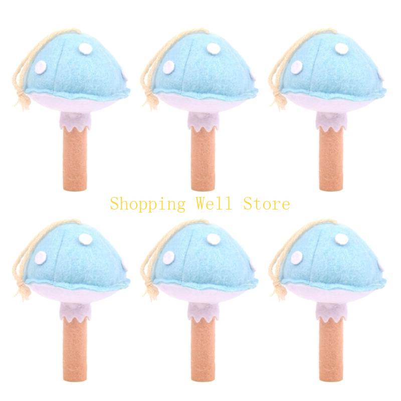 KX4B Friendly Wools Felts Mushroom Assortment, 6 Count, for Artistic Home Embellishments
