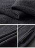 Men's Casual Lapel Pure Wool Zipper Cardigan - Thickened Knit Outerwear for Autumn/Winter