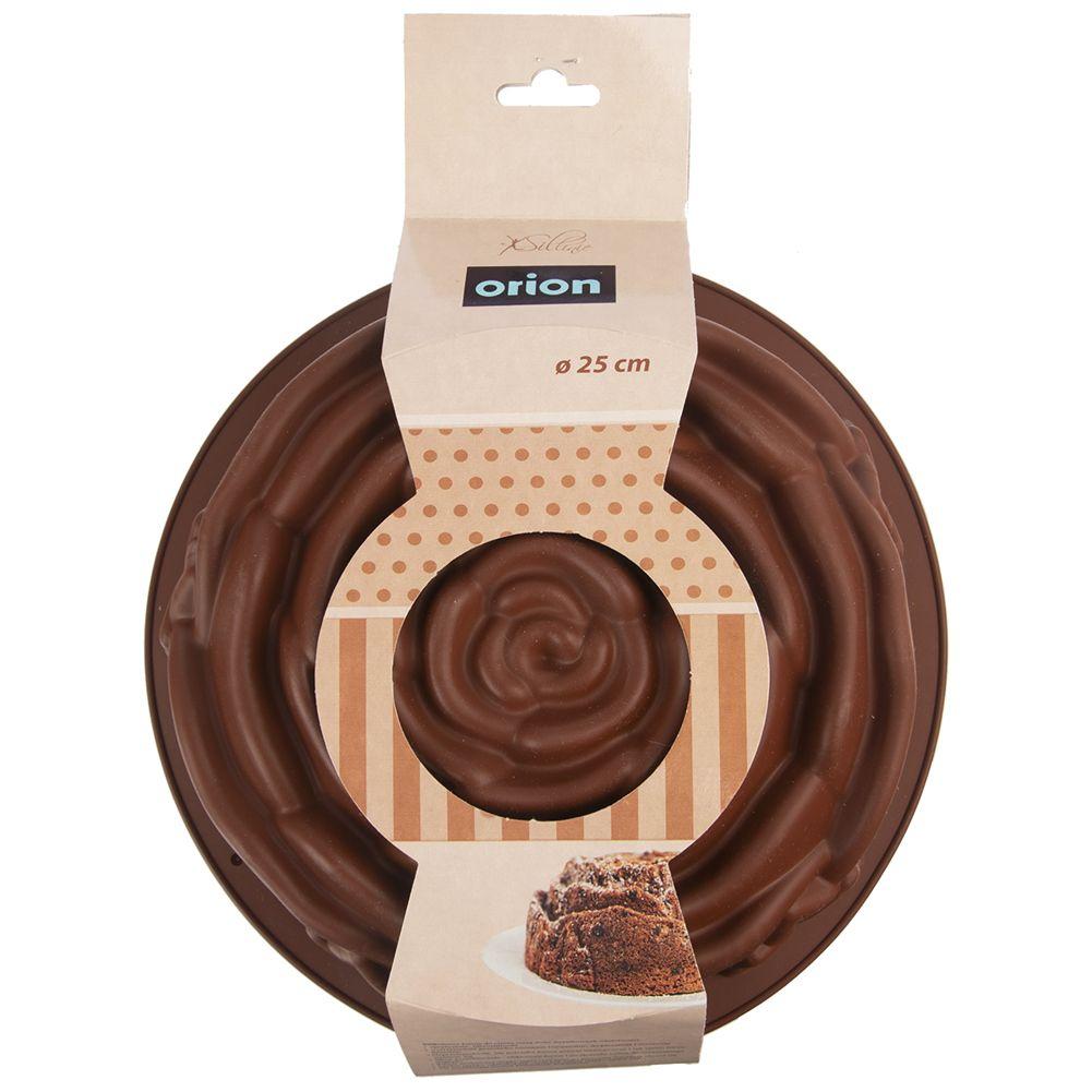 Forma do pieczenia babki ciasta silikonowa brązowa róża 25cm SILLINIE ORION 151790