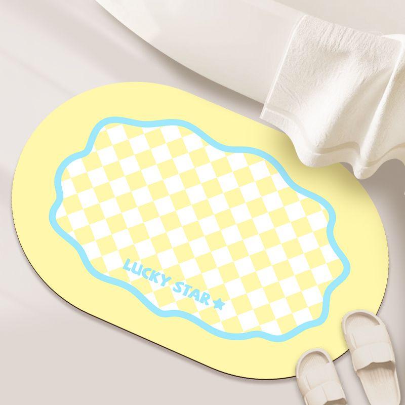 

ins wind checkerboard, water-absorbing non-slip floor mat, diatom mud foot mat, bathroom, water-absorbing toilet, toilet cushion 40x60cm15.7x23.6in
