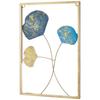Metal Leaf Wall Hanging Decor | Nature-Inspired Leaf Design | Easy Installation (Set of 2 | Gold)
