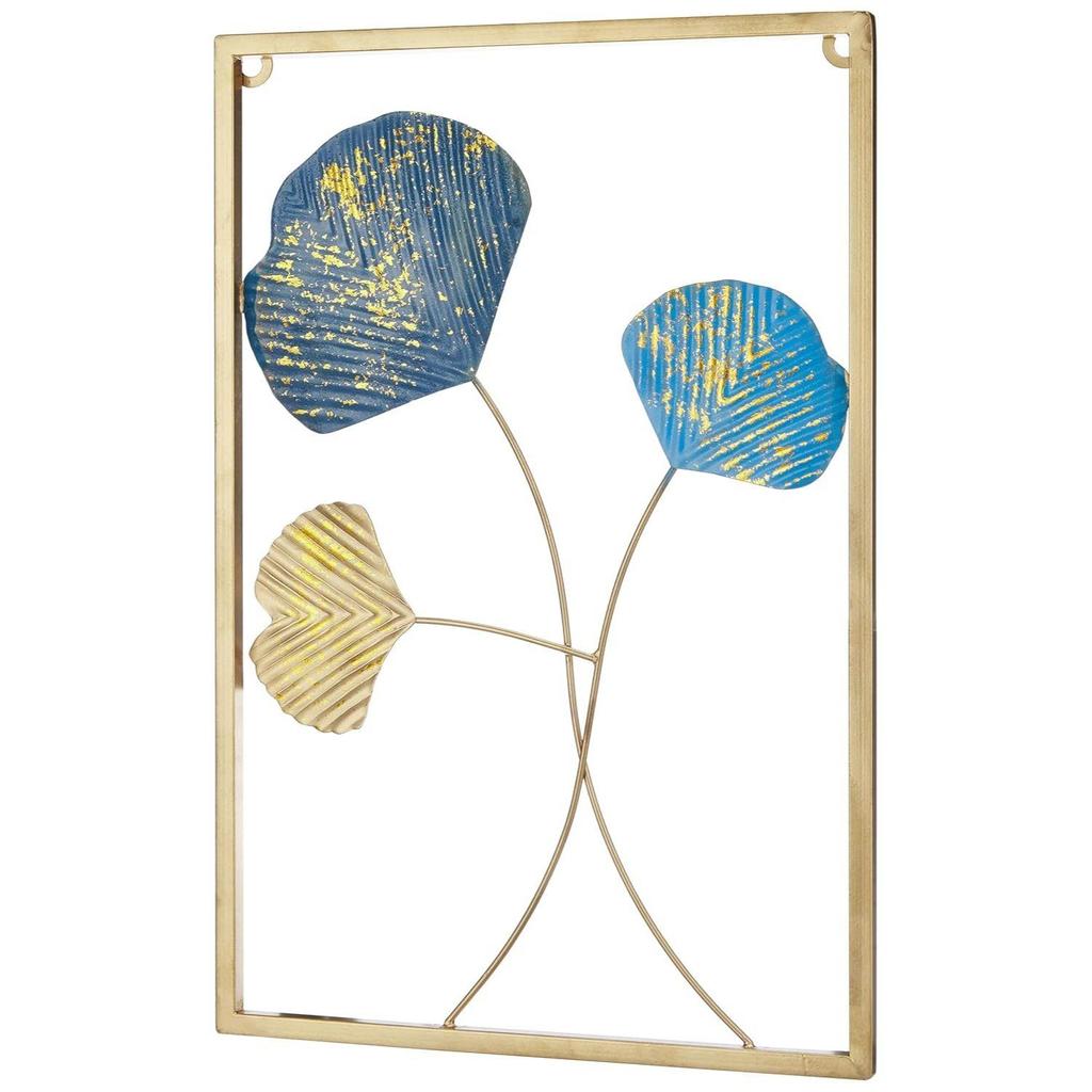 Metal Leaf Wall Hanging Decor | Nature-Inspired Leaf Design | Easy Installation (Set of 2 | Gold)