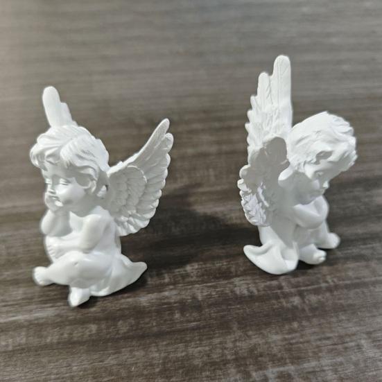 Little Angel Figurine, Resin Cherub Angle Sculpture, Remembrance Healing Sympathy Gift for Bedroom, Shelf, Office Desk Decor
