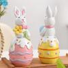 Hand-Painted Resin Rabbit Decoration Simulation Bunny Easter Bunny Ornament  Party Decoration