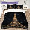 Paris Eiffel Tower Pattern Bedding Uilt Set Uilt Cover Pillowcase Home Decoration Birthday Gift (1 * Duvet Cover + 2 * Pillowcase  Without Core)86