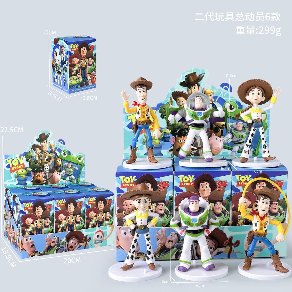 Toy Story Blind Box Figure Buzz Lightyear Astronaut Woody Jessie Anime Model Cake Topper